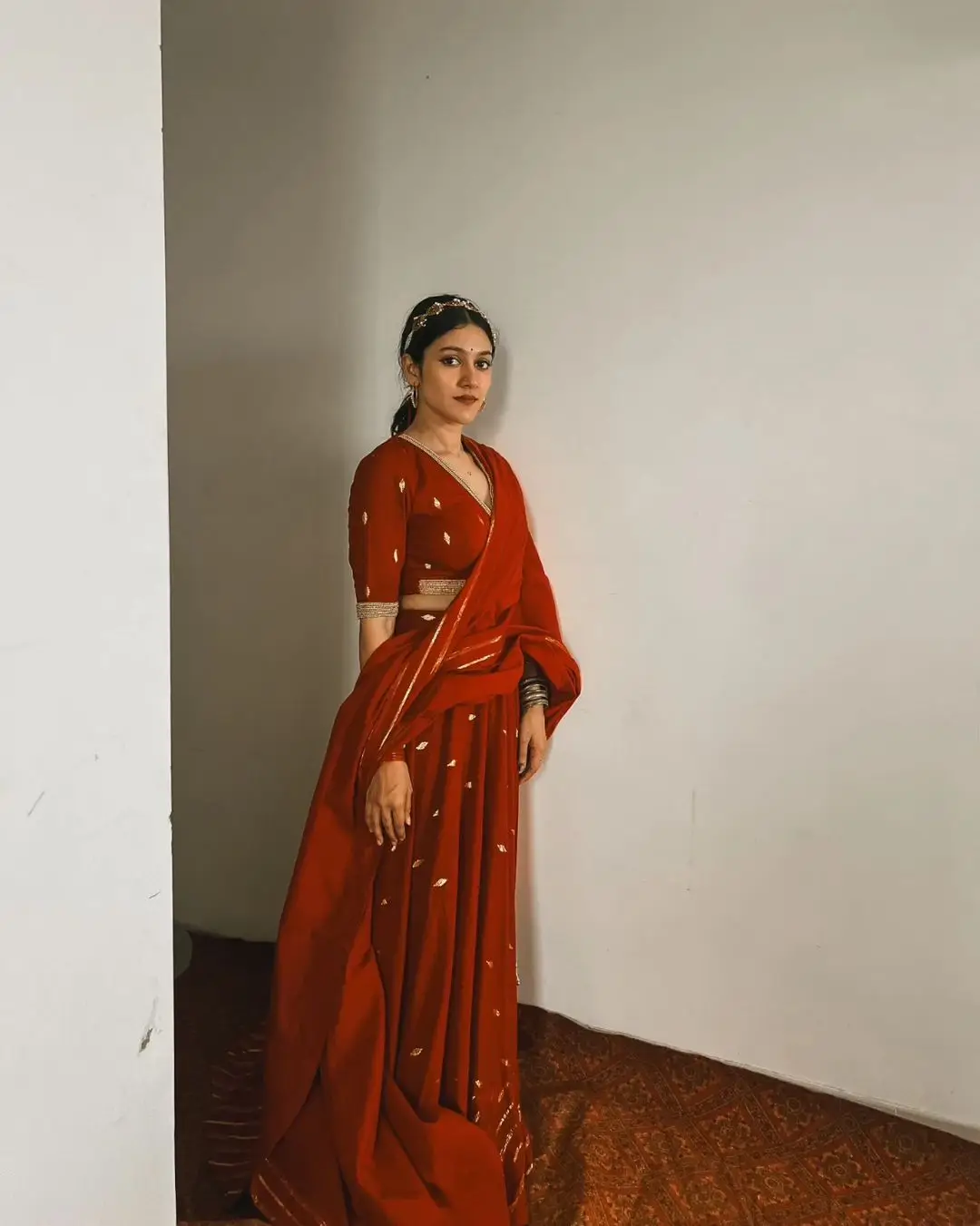 Malayalam Actress Anarkali Nazar in Red Lehenga Choli